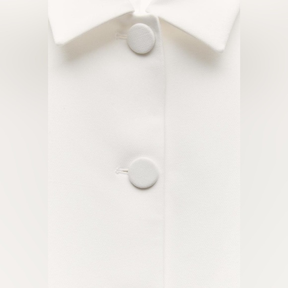 Zara white Blazer With Feathers Feather Cuffs Suit Jacket office business - Picture 10 of 14